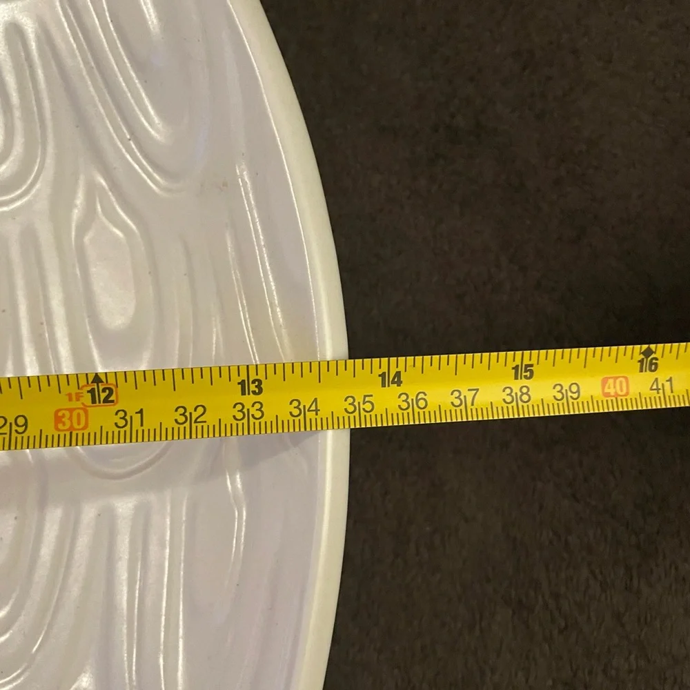 Jonathan Adler White Textured Fish Art Platter Food Safe Elegant Dining